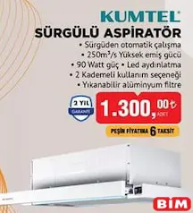 KUMTEL SÜRGÜLÜ ASPİRATÖR